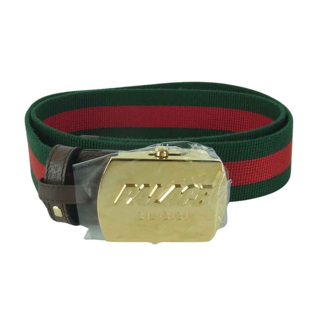 GUCCI グッチ Palace パレス Web Skater Belt ウェブ スケーター ベルト シェリーライン  グリーン系 レッド系【新古品】【未使用】【中古】