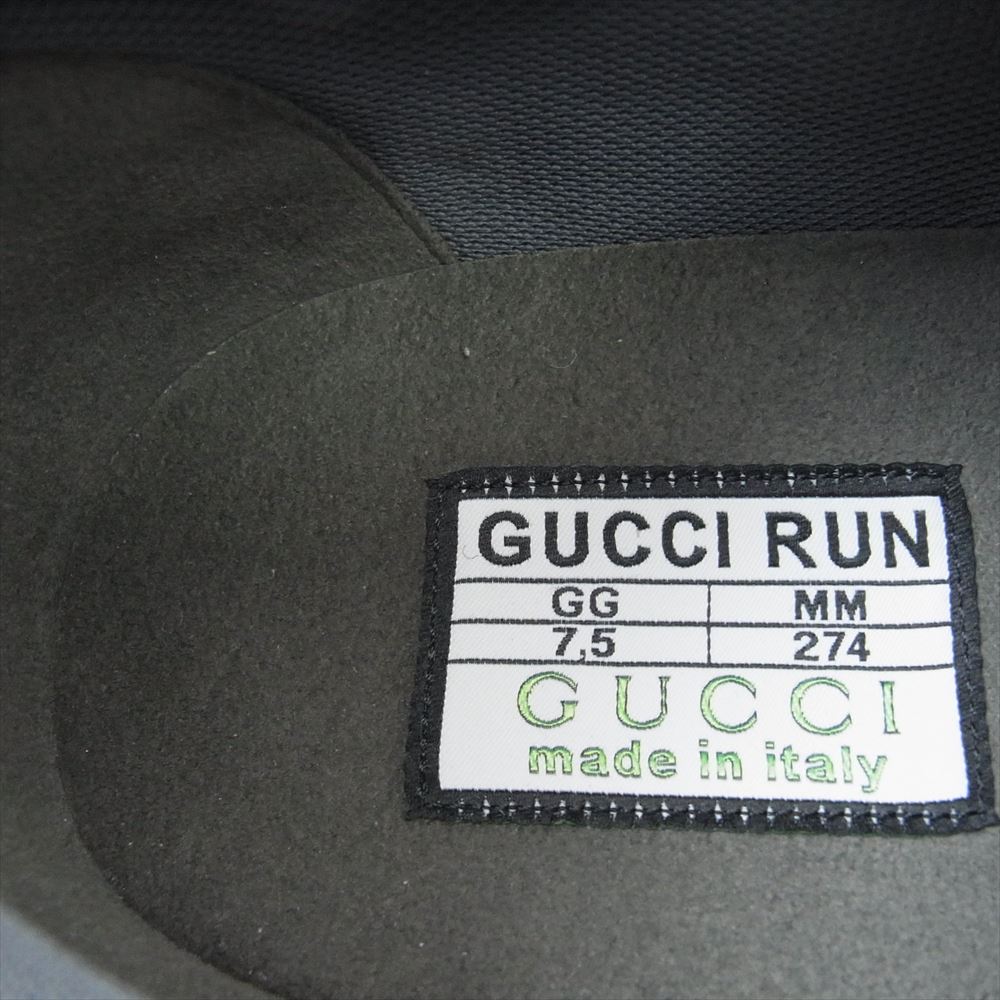 GUCCI グッチ Run レースアップ スニーカー ブルー系 7.5【極上美品】【中古】