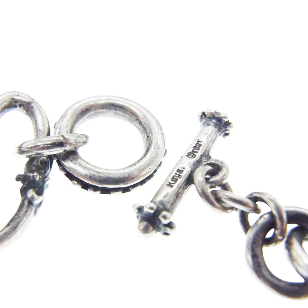 ROYAL ORDER ロイヤルオーダー LARGE KEY WITH CROWN ストーンカスタム Key ペンダント ネックレス 50センチ シルバー系【中古】