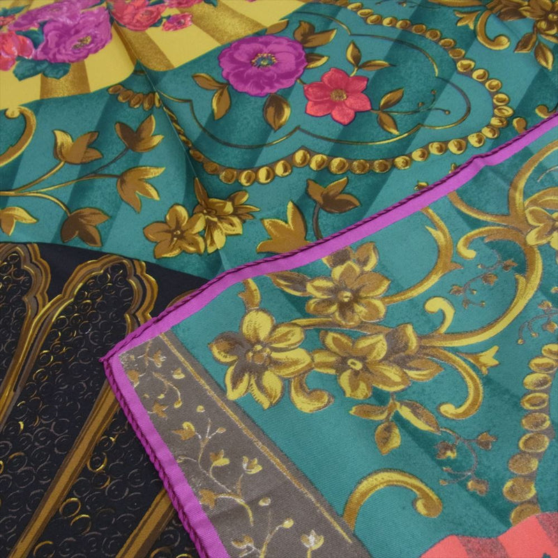 Gianni Versace ジャンニ・ヴェルサーチ 大判 扇子 プリント ストール 