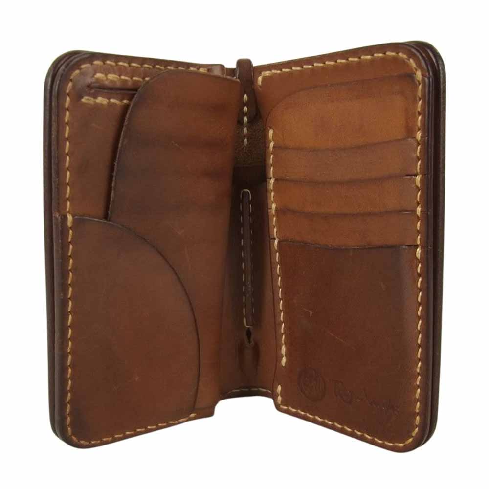 天神ワークス MW01 MIDDLE WALLET ミドル レザー ウォレット 財布 ブラウン系【中古】