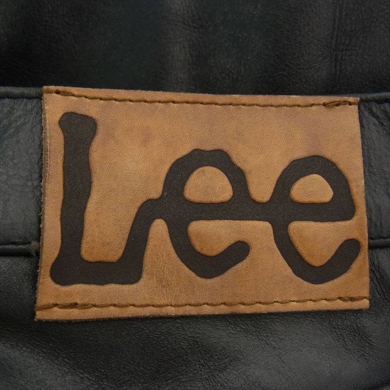 Lee リー 15102 レザー ブーツカット パンツ ブラック系 30×34【中古】