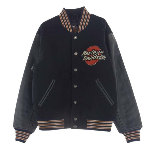 HARLEY DAVIDSON ハーレーダビッドソン 40225 GENUINE LEGEND 袖レザー スタジャン ブラック系 M【中古】