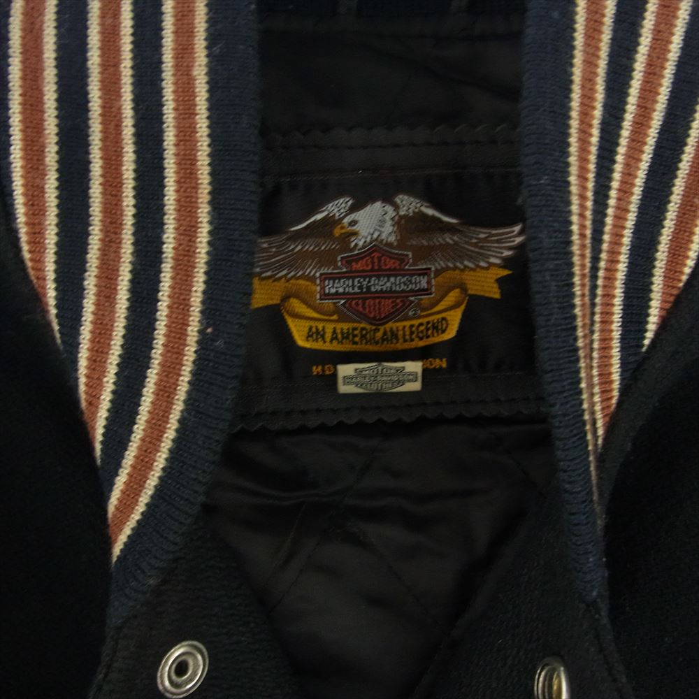 HARLEY DAVIDSON ハーレーダビッドソン 40225 GENUINE LEGEND 袖レザー スタジャン ブラック系 M【中古】