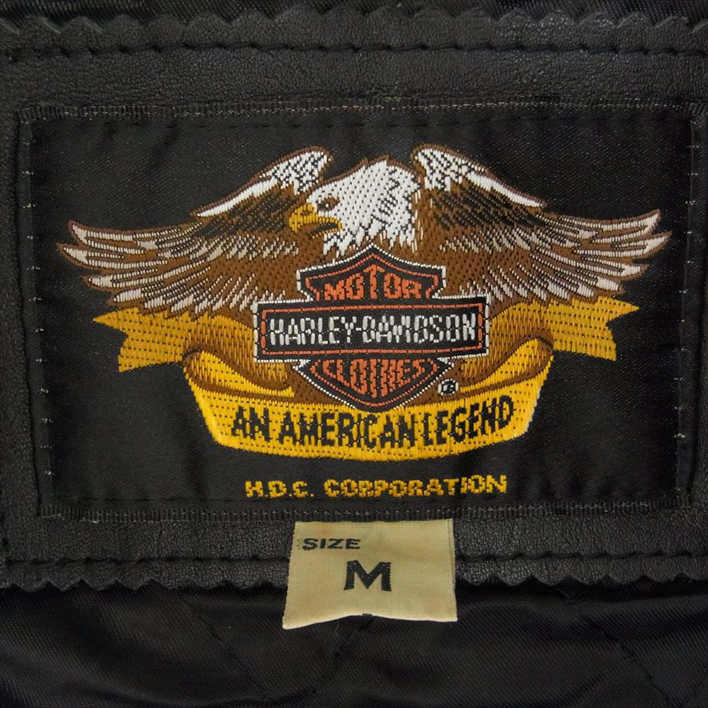 HARLEY DAVIDSON ハーレーダビッドソン 40225 GENUINE LEGEND 袖レザー スタジャン ブラック系 M【中古】