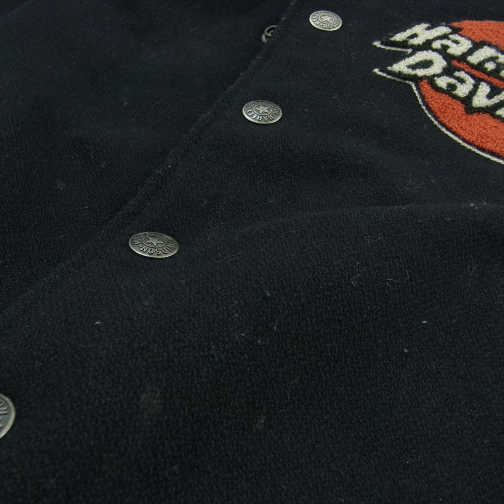HARLEY DAVIDSON ハーレーダビッドソン 40225 GENUINE LEGEND 袖レザー スタジャン ブラック系 M【中古】