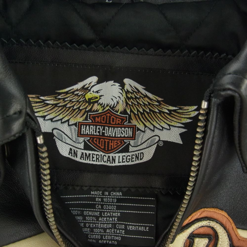 HARLEY DAVIDSON ハーレーダビッドソン 97012-06VW ロゴ ワッペン レザー シングル ライダース ジャケット ダークブラウン系 L【中古】