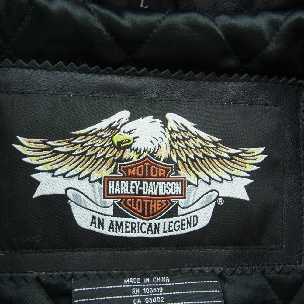 HARLEY DAVIDSON ハーレーダビッドソン 97012-06VW ロゴ ワッペン レザー シングル ライダース ジャケット ダークブラウン系 L【中古】