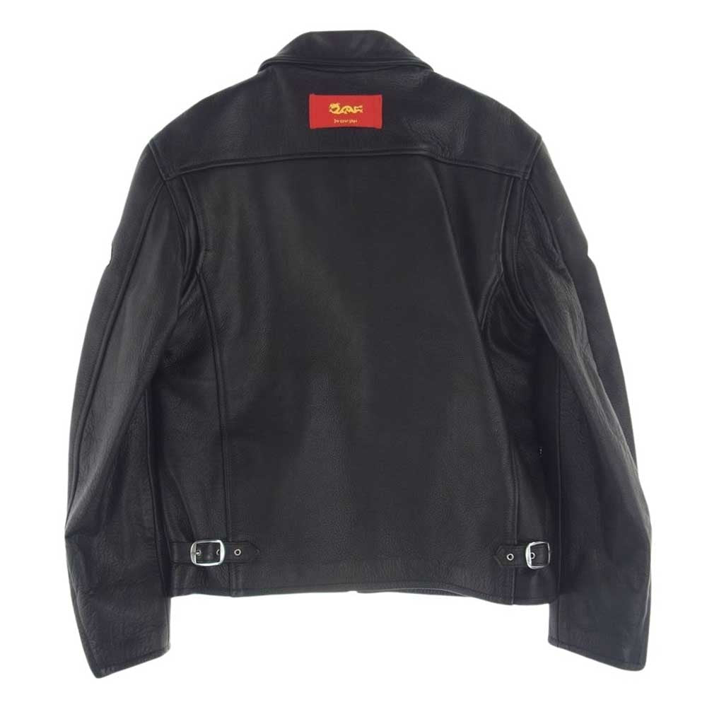 CREAM SODA クリームソーダ ダイヤ柄 レザー シングル ライダース ジャケット ブラック系 M【中古】
