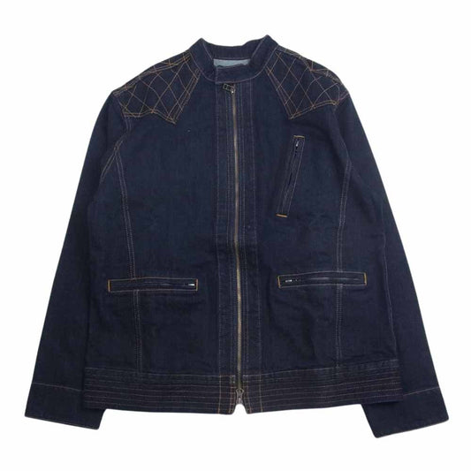 コジマ ジーンズ  13oz ストレッチデニム シングルライダースジャケット インディゴブルー系 XXL【中古】