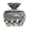 PRADA プラダ 1IF087 三角ロゴプレート トライアングル メタル ヘアクリップ ヘアピン シルバー系【中古】