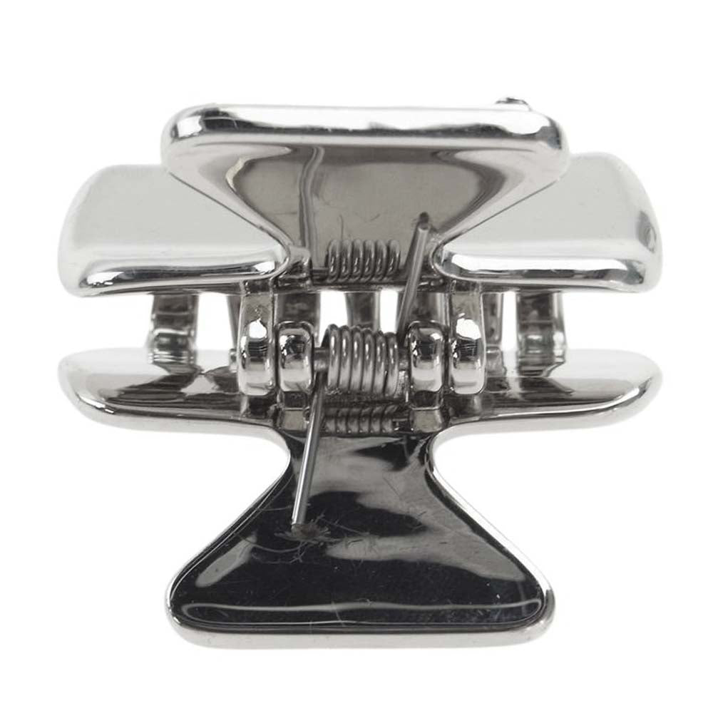 PRADA プラダ 1IF087 三角ロゴプレート トライアングル メタル ヘアクリップ ヘアピン シルバー系【中古】