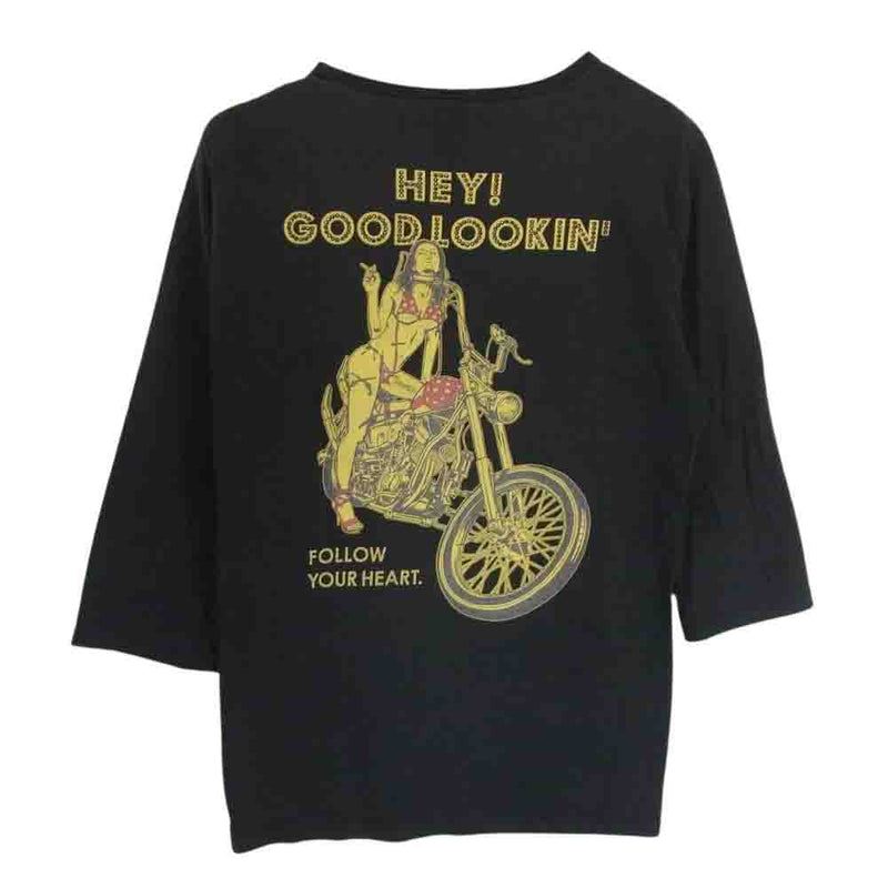 ROAR ロアー HEY! GOODLOOKIN バック プリント 長袖 Tシャツ ブラック系 3【中古】