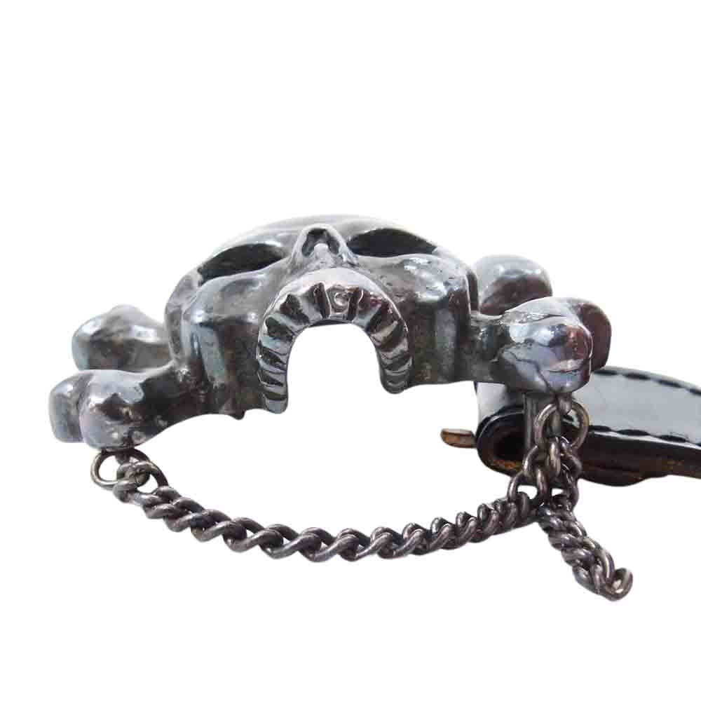 mastermind JAPAN マスターマインドジャパン × YO BOSS スカル バックル レザー ベルト  ブラック系【中古】