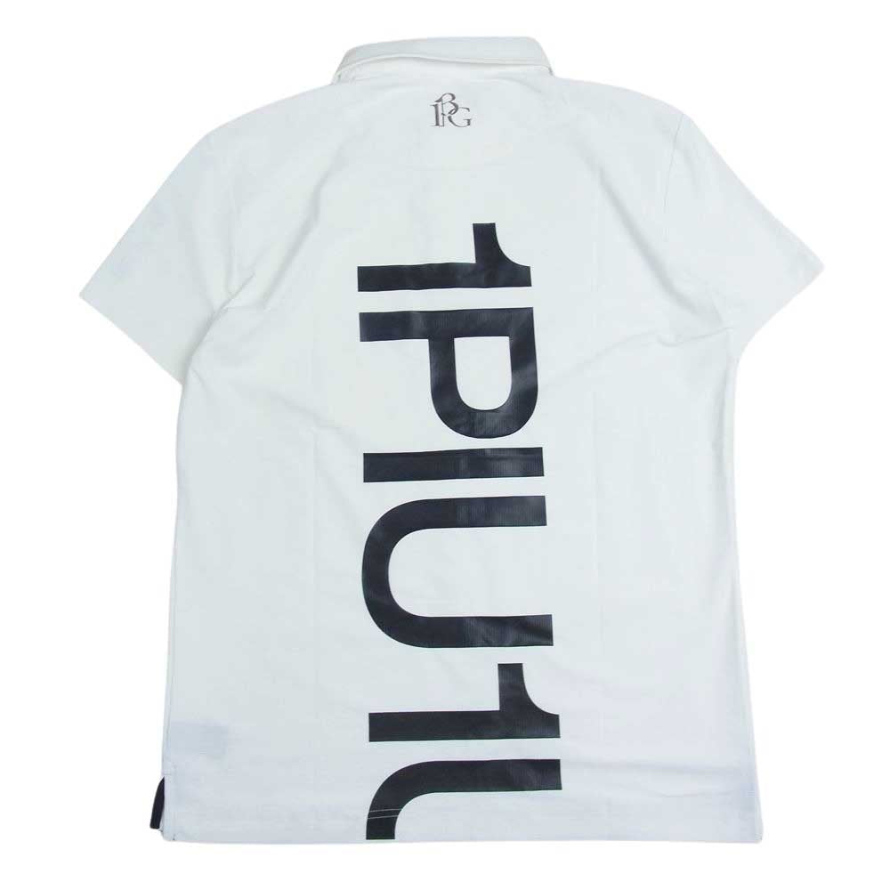 1piu1uguale3 ウノピュウノウグァーレトレ GRT042 POE201 GOLF ゴルフ S/S POLO 折り鶴 ロゴワッペン 袖ロゴ刺繍 半袖 ポロシャツ ホワイト系 4【中古】
