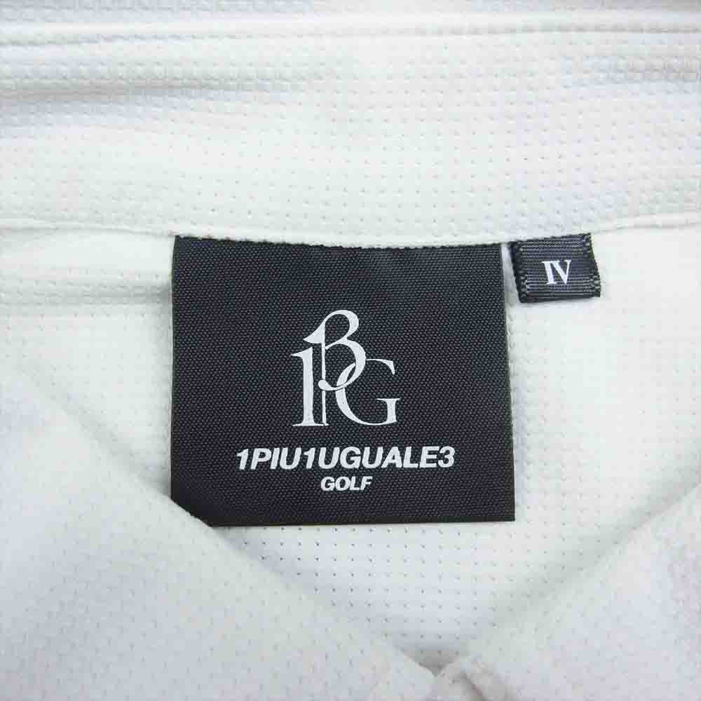 1piu1uguale3 ウノピュウノウグァーレトレ GRT042 POE201 GOLF ゴルフ S/S POLO 折り鶴 ロゴワッペン 袖ロゴ刺繍 半袖 ポロシャツ ホワイト系 4【中古】