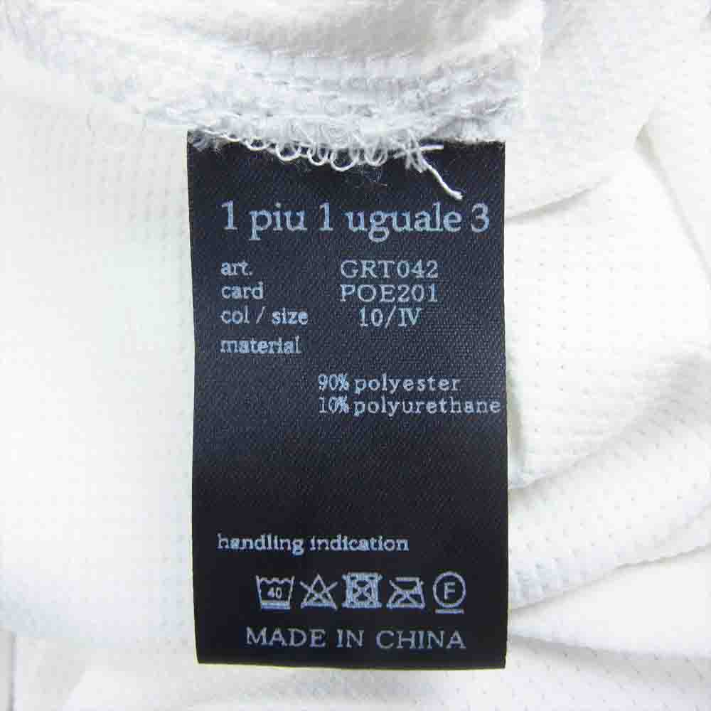 1piu1uguale3 ウノピュウノウグァーレトレ GRT042 POE201 GOLF ゴルフ S/S POLO 折り鶴 ロゴワッペン 袖ロゴ刺繍 半袖 ポロシャツ ホワイト系 4【中古】