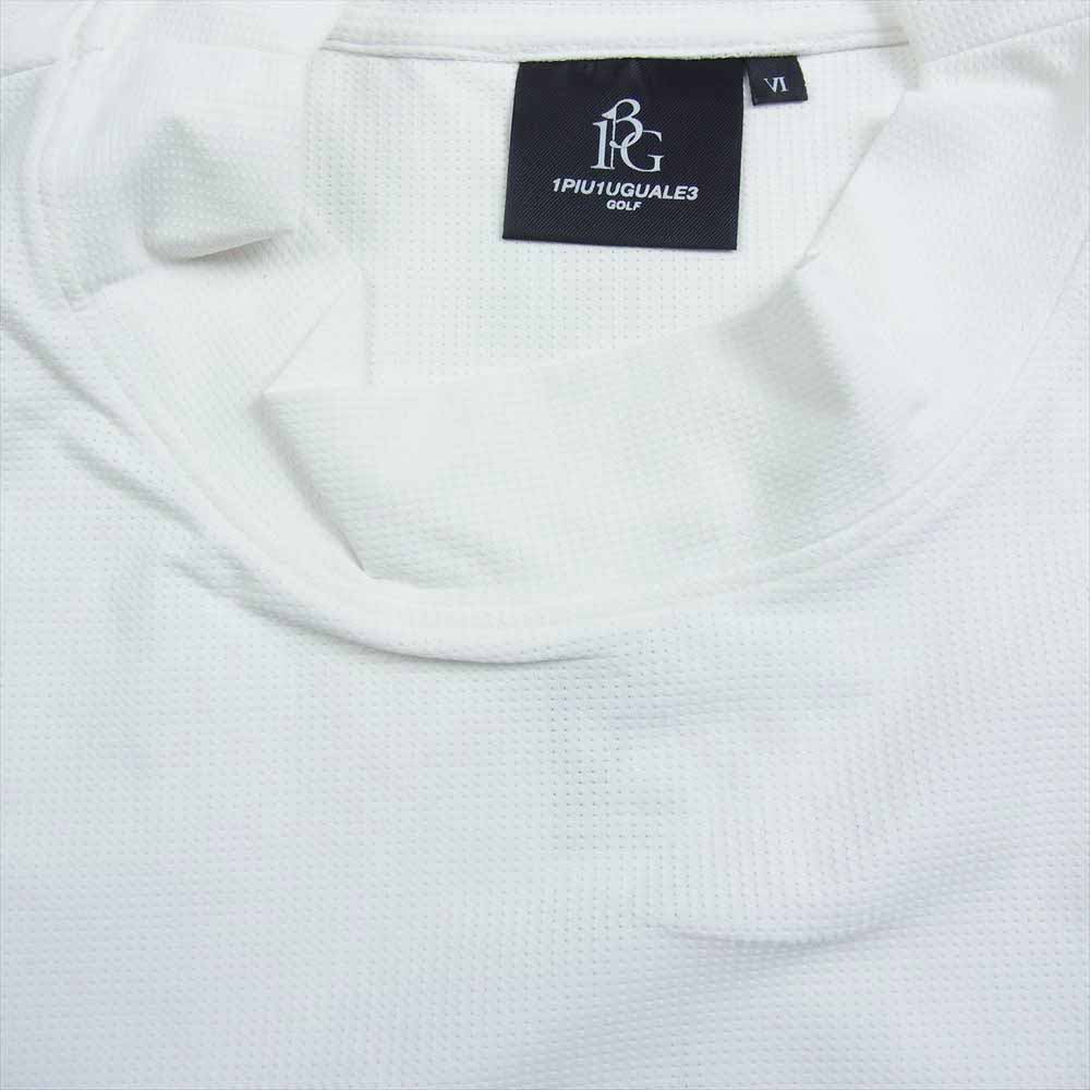 1piu1uguale3 ウノピュウノウグァーレトレ GRT091 POE332 GOLF ゴルフ ARM LINE S/S MOCK 折り鶴 アームライン モックネック 半袖 Tシャツ ホワイト系 6【中古】
