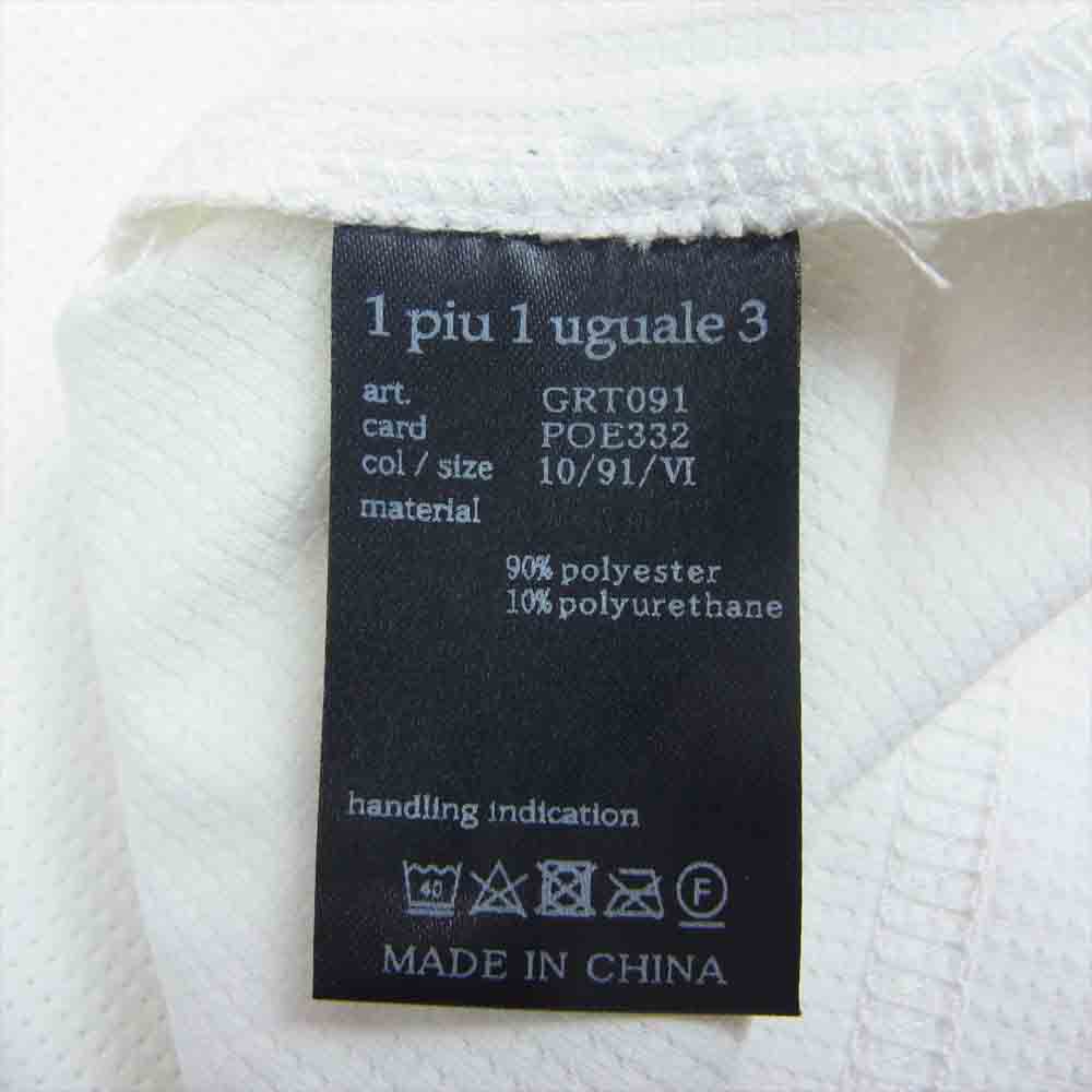 1piu1uguale3 ウノピュウノウグァーレトレ GRT091 POE332 GOLF ゴルフ ARM LINE S/S MOCK 折り鶴 アームライン モックネック 半袖 Tシャツ ホワイト系 6【中古】