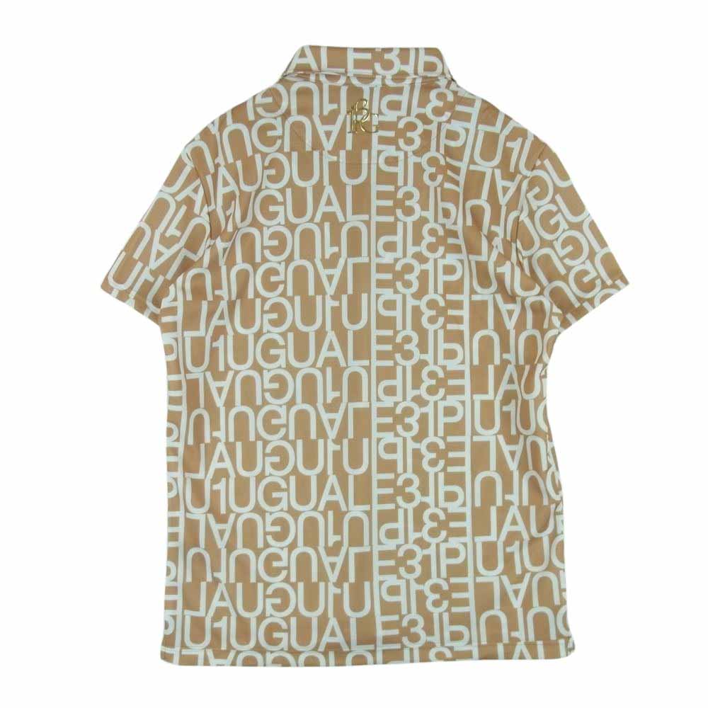 1piu1uguale3 ウノピュウノウグァーレトレ GRT080 POE321 GOLF ゴルフ BIG LOGO S/S POLO ビッグロゴ 半袖 ポロシャツ ライトブラウン系 ゴールド系 4 Ⅳ【中古】