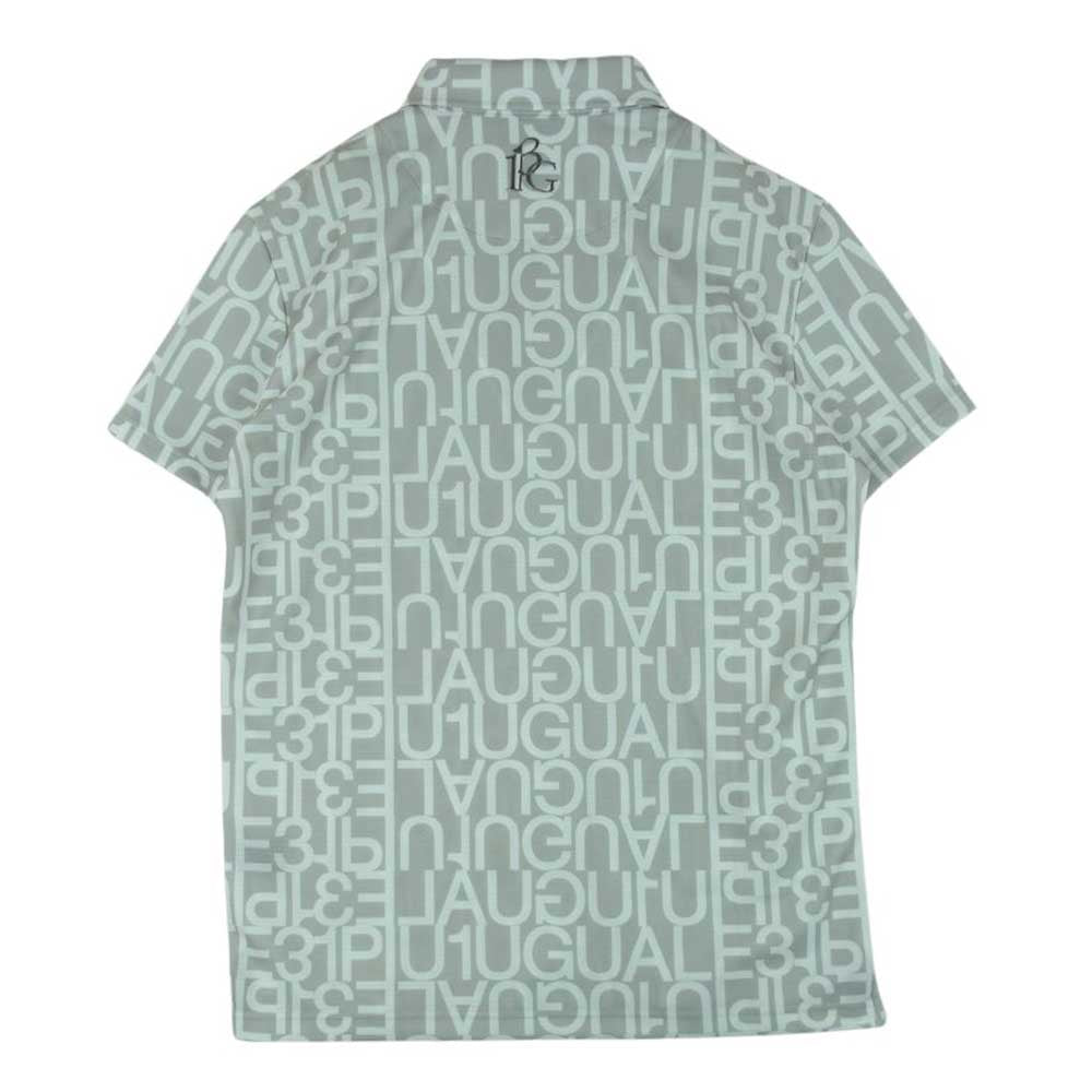 1piu1uguale3 ウノピュウノウグァーレトレ GRT080 POE321 GOLF ゴルフ BIG LOGO S/S POLO ビッグロゴ 半袖 ポロシャツ グレー系 シルバー系 4 Ⅳ【中古】