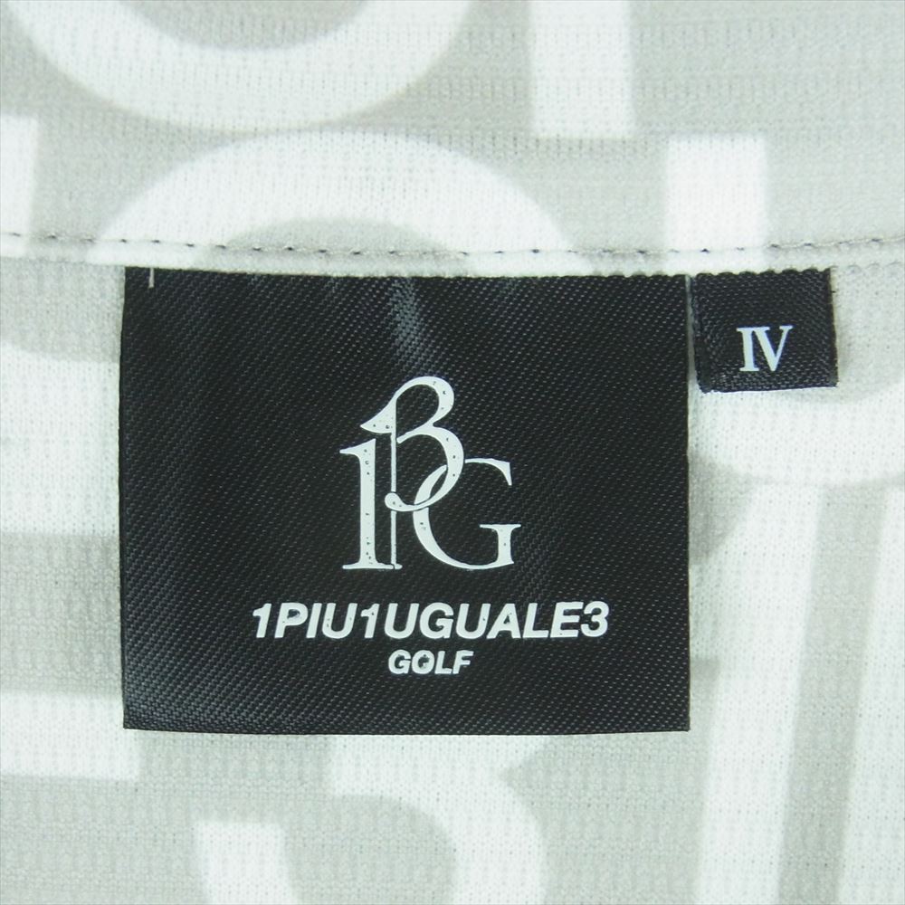 1piu1uguale3 ウノピュウノウグァーレトレ GRT080 POE321 GOLF ゴルフ BIG LOGO S/S POLO ビッグロゴ 半袖 ポロシャツ グレー系 シルバー系 4 Ⅳ【中古】