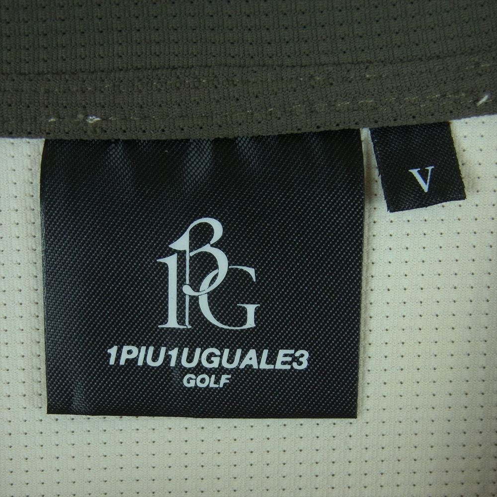 1piu1uguale3 ウノピュウノウグァーレトレ GRT087 POE328 GOLF ゴルフ MOCK NECK CRAZY 折り鶴ワッペン モックネック クレイジーパターン 半袖 カットソー Tシャツ マルチカラー系 オフホワイト系 グレイッシュカーキ系 5【中古】