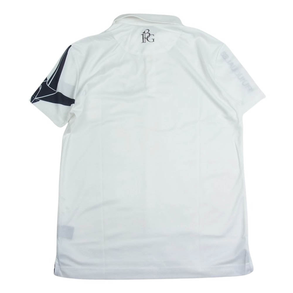 1piu1uguale3 ウノピュウノウグァーレトレ GRT061 POE241 GOLF ゴルフ SLEEVE CRANE S/S POLO 折り鶴 ロゴワッペン 袖ロゴ刺繍 半袖 ポロシャツ ホワイト系 4【中古】