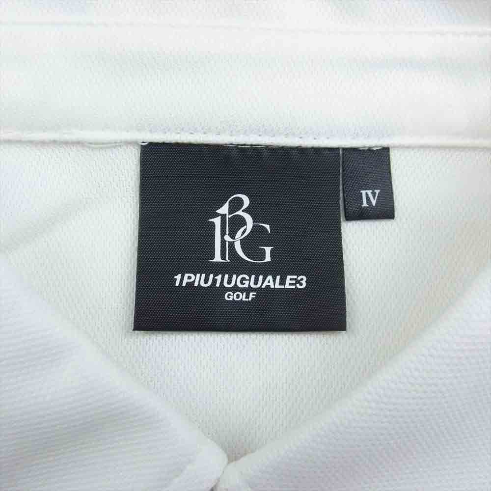 1piu1uguale3 ウノピュウノウグァーレトレ GRT061 POE241 GOLF ゴルフ SLEEVE CRANE S/S POLO 折り鶴 ロゴワッペン 袖ロゴ刺繍 半袖 ポロシャツ ホワイト系 4【中古】