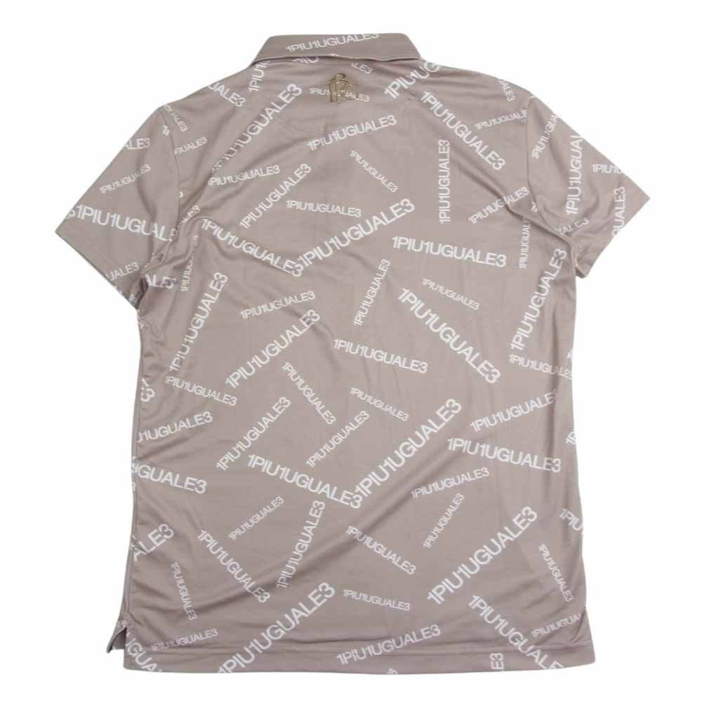 1piu1uguale3 ウノピュウノウグァーレトレ GRT136 POE356 S/S POLO 1PIU1UGUALE3 RANDOM LOGO ランダムロゴ 折り鶴ワッペン 半袖 ポロシャツ ベージュ系 4【中古】