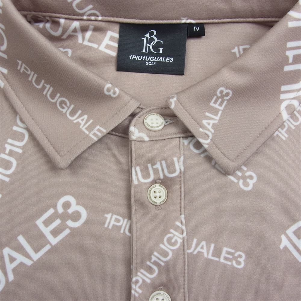 1piu1uguale3 ウノピュウノウグァーレトレ GRT136 POE356 S/S POLO 1PIU1UGUALE3 RANDOM LOGO ランダムロゴ 折り鶴ワッペン 半袖 ポロシャツ ベージュ系 4【中古】