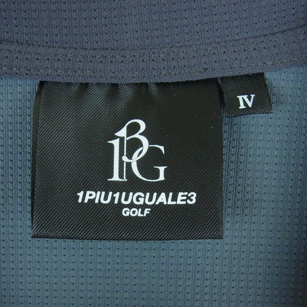 1piu1uguale3 ウノピュウノウグァーレトレ GRT093 POE334 GOLF ゴルフ CHEST SWITCHED S/S MOCK 折り鶴ロゴワッペン モックネック 半袖 カットソー Tシャツ マルチカラー系 グレー系 ダークグレー系 4 Ⅳ【中古】