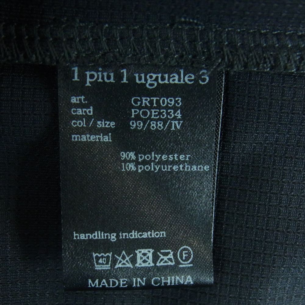 1piu1uguale3 ウノピュウノウグァーレトレ GRT093 POE334 GOLF ゴルフ CHEST SWITCHED S/S MOCK 折り鶴ロゴワッペン モックネック 半袖 カットソー Tシャツ マルチカラー系 グレー系 ダークグレー系 4 Ⅳ【中古】