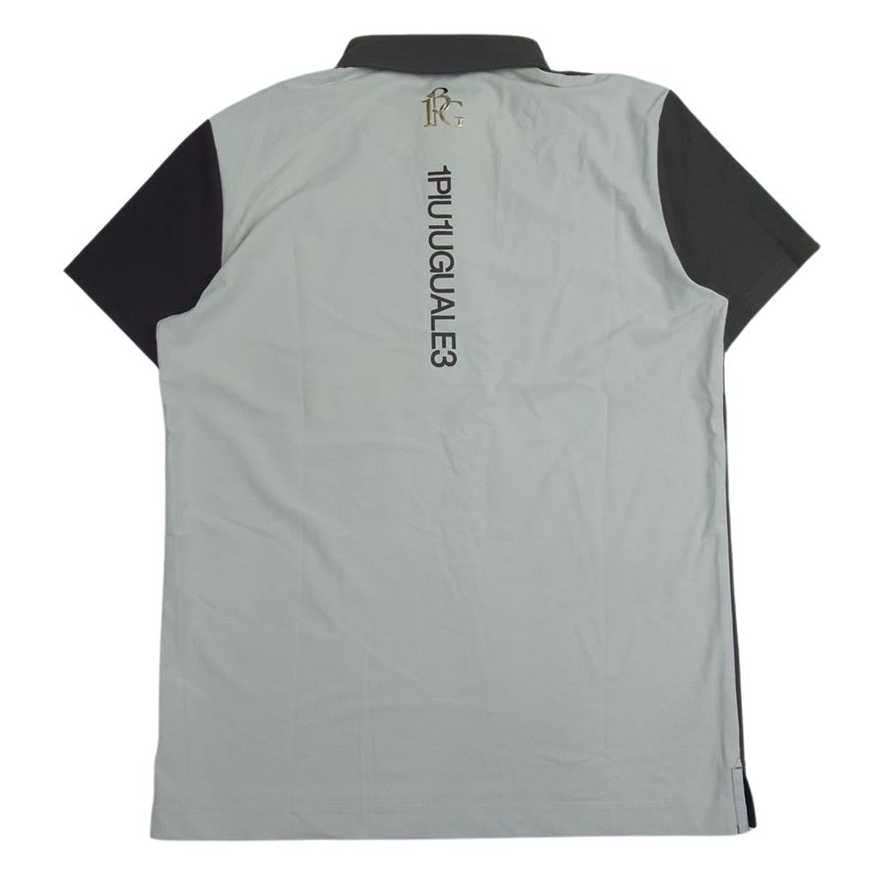 1piu1uguale3 ウノピュウノウグァーレトレ GRT086 POE327 GOLF ゴルフ CRAZY S/S POLO クレイジーパターン 半袖 ポロシャツ カーキ系 4【中古】