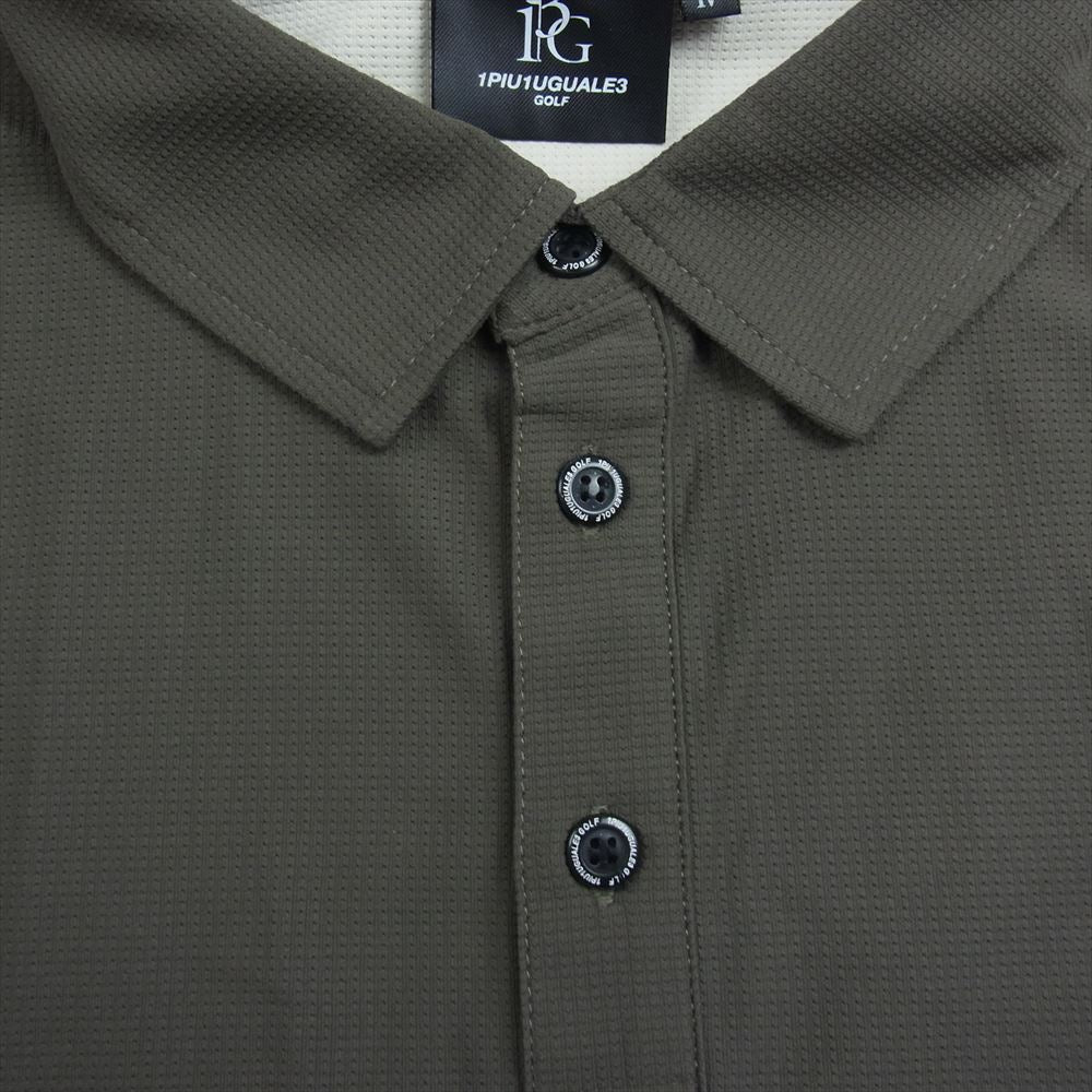 1piu1uguale3 ウノピュウノウグァーレトレ GRT086 POE327 GOLF ゴルフ CRAZY S/S POLO クレイジーパターン 半袖 ポロシャツ カーキ系 4【中古】