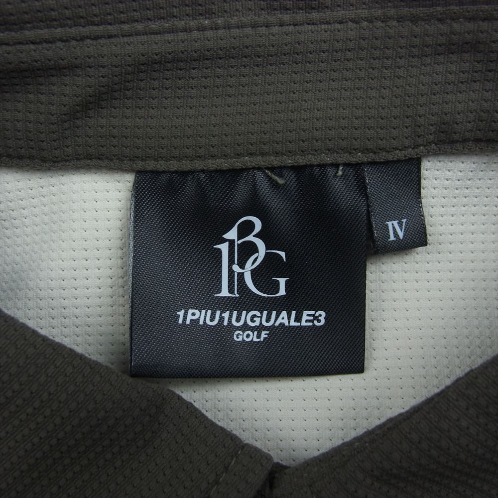 1piu1uguale3 ウノピュウノウグァーレトレ GRT086 POE327 GOLF ゴルフ CRAZY S/S POLO クレイジーパターン 半袖 ポロシャツ カーキ系 4【中古】