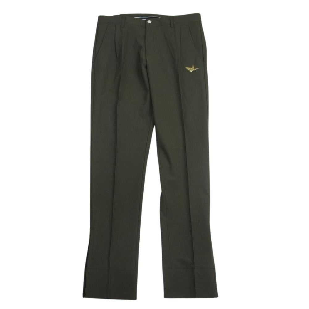 1piu1uguale3 ウノピュウノウグァーレトレ GRP100 POE400 113 GOLF ゴルフ ZIP SLACKS ロゴ刺繍 裾ジップ スラックスパンツ カーキ系 5【中古】