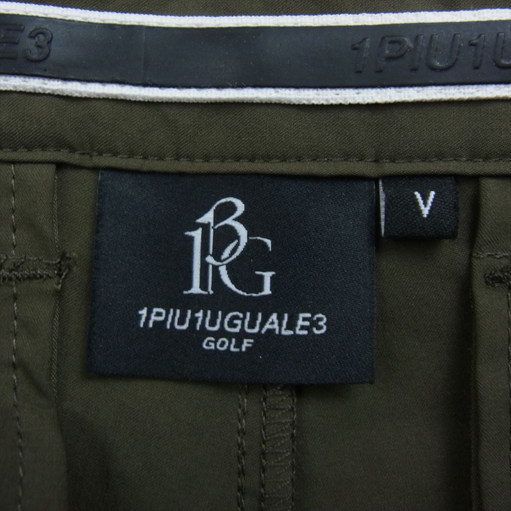 1piu1uguale3 ウノピュウノウグァーレトレ GRP100 POE400 113 GOLF ゴルフ ZIP SLACKS ロゴ刺繍 裾ジップ スラックスパンツ カーキ系 5【中古】