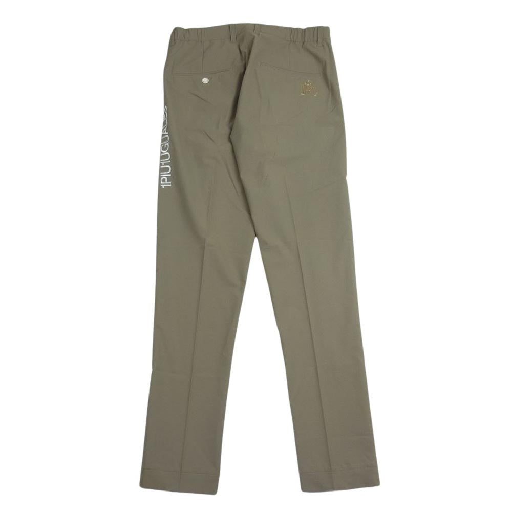 1piu1uguale3 ウノピュウノウグァーレトレ GRP098 POE400 TUCK SLACKS ロゴ刺繍 2タック スラックスパンツ ベージュ系 3【中古】