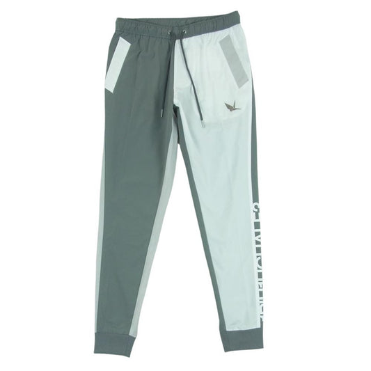 1piu1uguale3 ウノピュウノウグァーレトレ GRP094 POE395 CRAZY RIB PANTS ロゴプリント クレイジーパターン リブ イージー パンツ グレー系 ホワイト系 ライトグレー系 4 Ⅳ【中古】