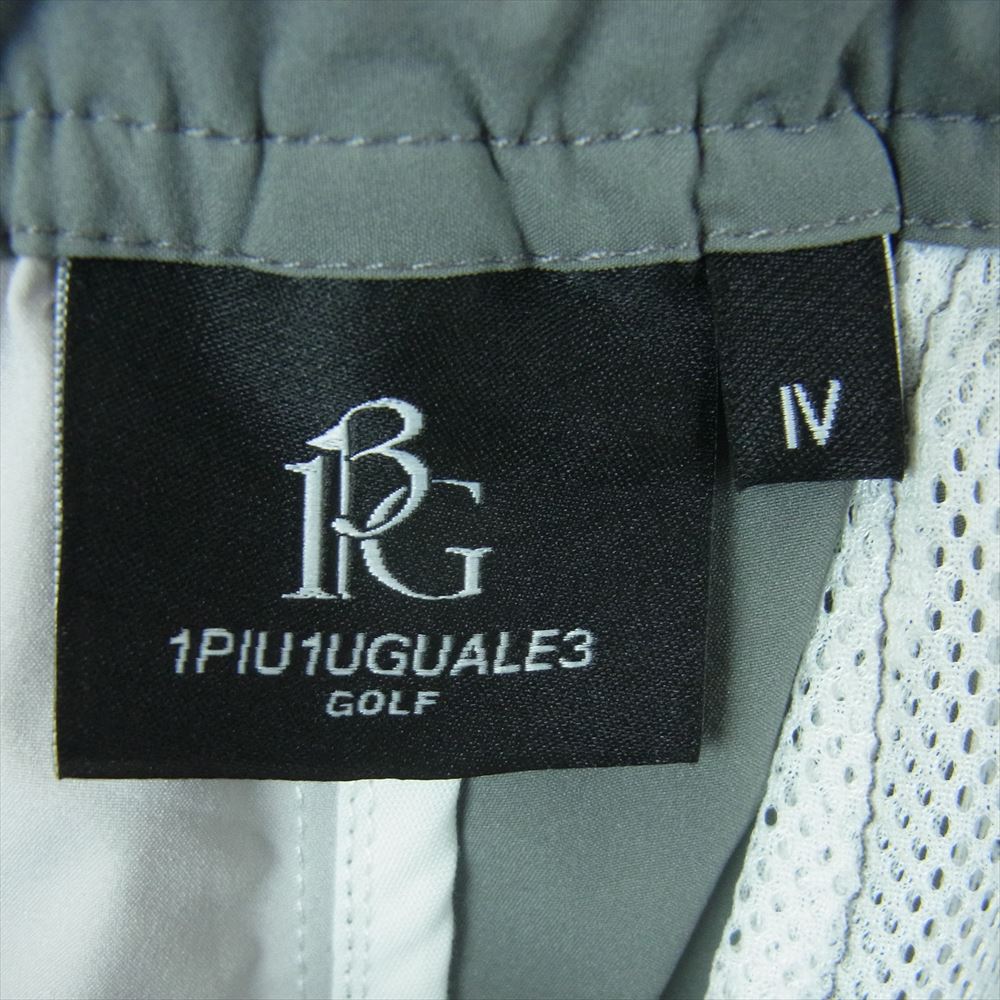 1piu1uguale3 ウノピュウノウグァーレトレ GRP094 POE395 CRAZY RIB PANTS ロゴプリント クレイジーパターン リブ イージー パンツ グレー系 ホワイト系 ライトグレー系 4 Ⅳ【中古】