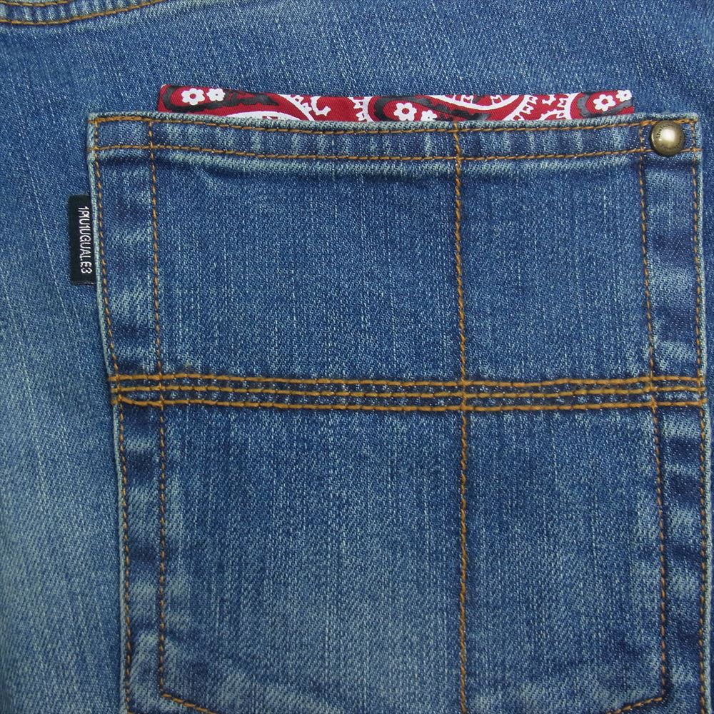 1piu1uguale3 ウノピュウノウグァーレトレ MRP397 CTU198 5 POCKET BANDANA DENIM 5ポケット バンダナ デニムパンツ ジーンズ インディゴブルー系 5【中古】