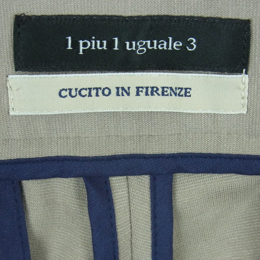 1piu1uguale3 ウノピュウノウグァーレトレ MRP186 NYU053 Giab’s ARCHIVIO 別注 EASY ITALY TROUSERS イタリア製 ジャブス イージー タック テーパード トラウザー パンツ ベージュ系 グレイッシュベージュ系 4 Ⅳ【中古】