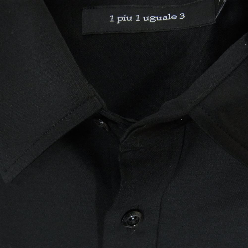 1piu1uguale3 ウノピュウノウグァーレトレ 23SS MRS159 PCT029 S/S BIG SHIRTS SOLOTEX ロゴ刺繍 オーバーサイズ ドロップショルダー ソロテックス生地 半袖 シャツ ブラック系 Ⅲ【美品】【中古】
