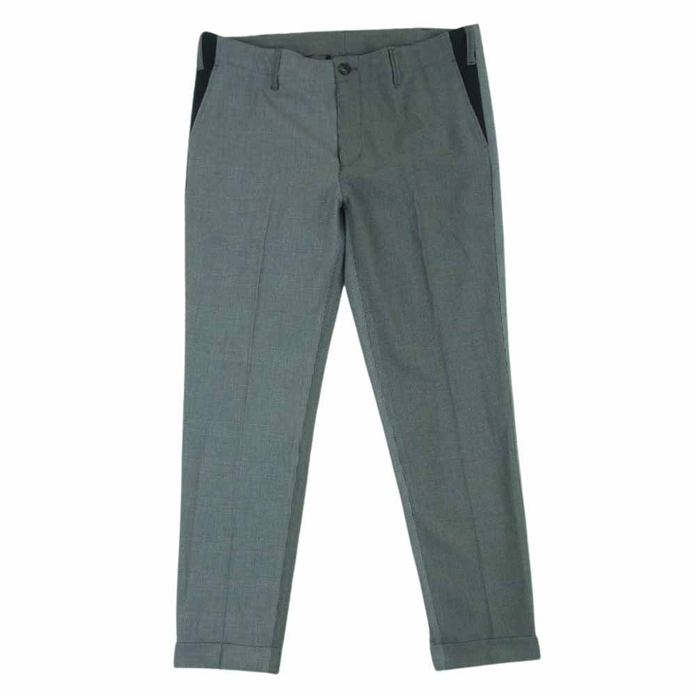 1piu1uguale3 ウノピュウノウグァーレトレ MRP542 PRY086 CRAZY RIB SLACKS 2WAY ストレッチ クレイジーパターン リブ スラックス パンツ グレー系 7【美品】【中古】