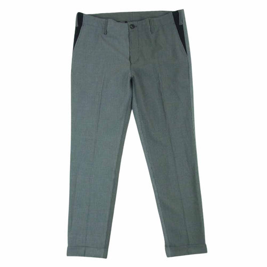 1piu1uguale3 ウノピュウノウグァーレトレ MRP542 PRY086 CRAZY RIB SLACKS 2WAY ストレッチ クレイジーパターン リブ スラックス パンツ グレー系 7【美品】【中古】