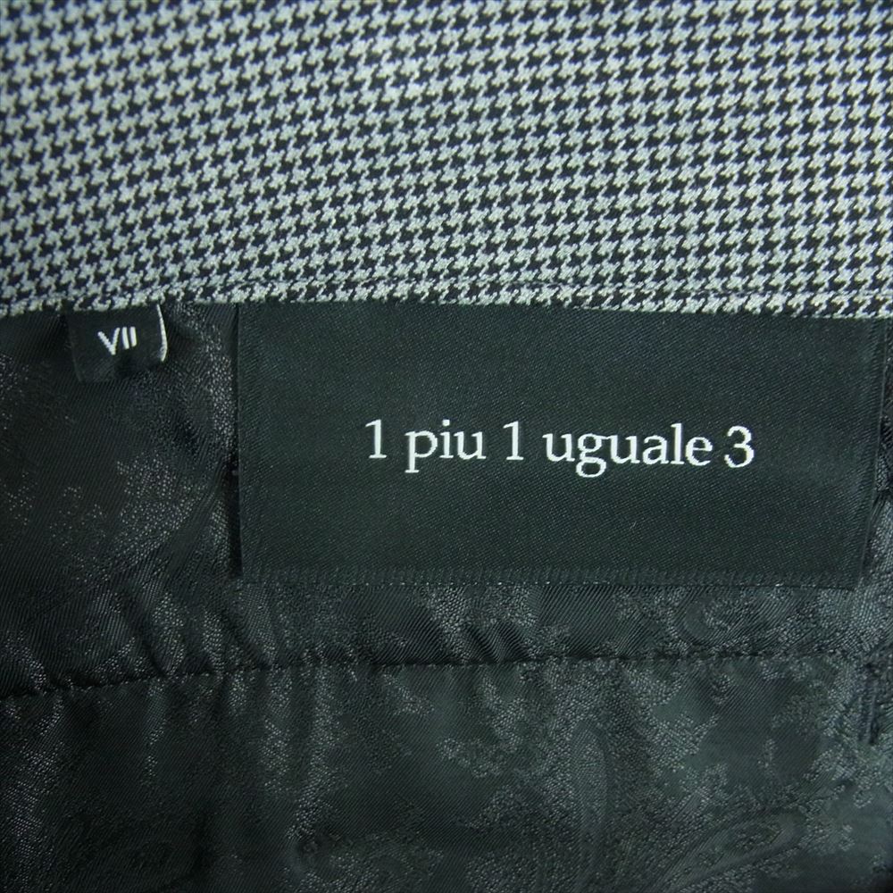 1piu1uguale3 ウノピュウノウグァーレトレ MRP542 PRY086 CRAZY RIB SLACKS 2WAY ストレッチ クレイジーパターン リブ スラックス パンツ グレー系 7【美品】【中古】