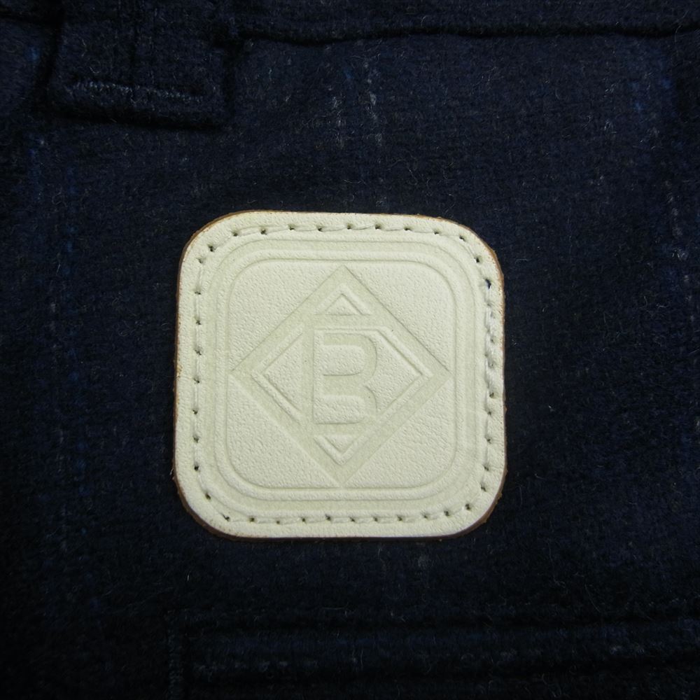 1piu1uguale3 ウノピュウノウグァーレトレ MRP186 WOU003 Giab’s ARCHIVIO 別注 EASY ITALY TROUSERS イタリア製 ジャブス ストライプ イージー タック テーパード トラウザー パンツ ネイビー系 5【中古】