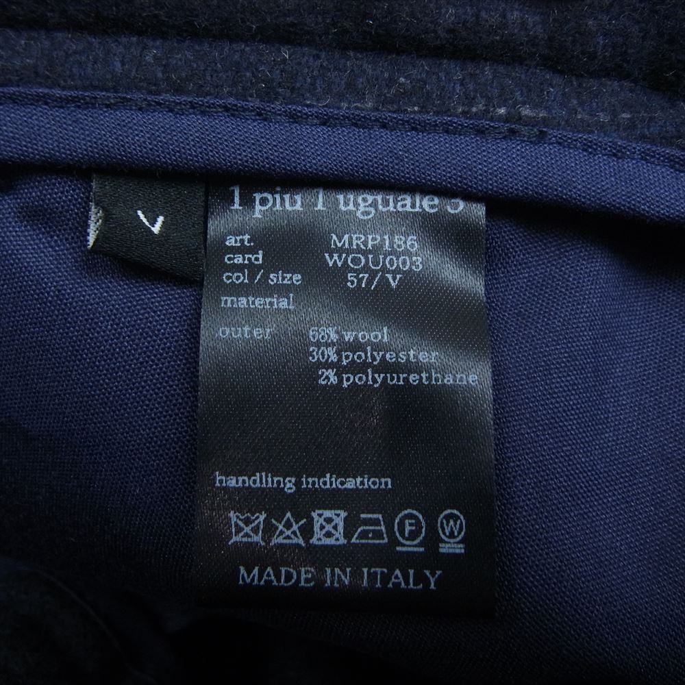 1piu1uguale3 ウノピュウノウグァーレトレ MRP186 WOU003 Giab’s ARCHIVIO 別注 EASY ITALY TROUSERS イタリア製 ジャブス ストライプ イージー タック テーパード トラウザー パンツ ネイビー系 5【中古】