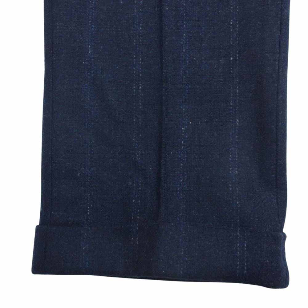 1piu1uguale3 ウノピュウノウグァーレトレ MRP186 WOU003 Giab’s ARCHIVIO 別注 EASY ITALY TROUSERS イタリア製 ジャブス ストライプ イージー タック テーパード トラウザー パンツ ネイビー系 5【中古】